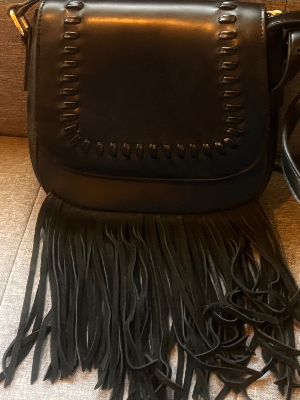 Black Fringe Crossbody Bag – Sleek Everyday Style